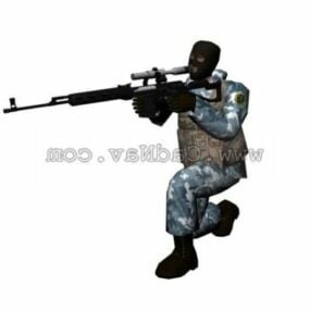 Counter-strike Character 3D model teroristických Arctic Avengers