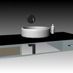 Speisekammer-Waschbecken mit Schrankspiegel 3D-Modell