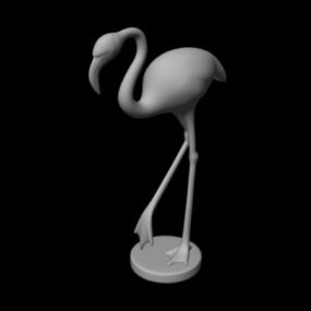 Model 3D posągu ptaka żurawia