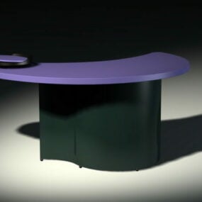 Crescent Moon Shape Reception Desk 3d model