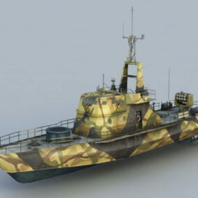 ワニ砲艦3Dモデル