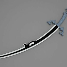 3д модель меча с изогнутым лезвием
