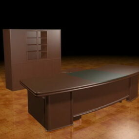 Curved Executive Desk 3d model