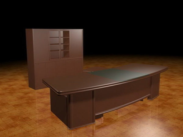 Curved Executive Desk Free 3d Model Max Vray Open3dmodel