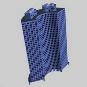 Вигнута 3d модель будівлі готелю