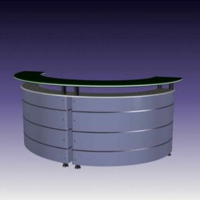 Curved Reception Counter 3d model