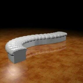 Curved Settee Bench 3d model