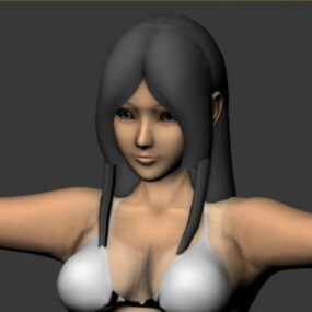 Cô gái cong trong bộ bikini mô hình 3d