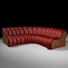 曲線の赤いソファ