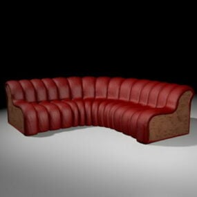 Kurvig röd soffa 3d-modell