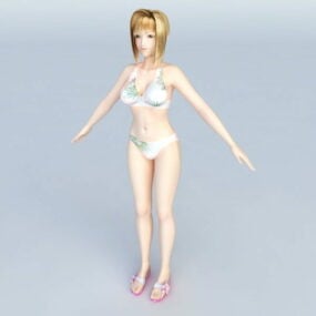 Cute Bikini Girl 3d model