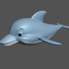 Roztomilý 3D model modrého delfína