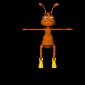 Cute Cartoon Ant Rig 3d model