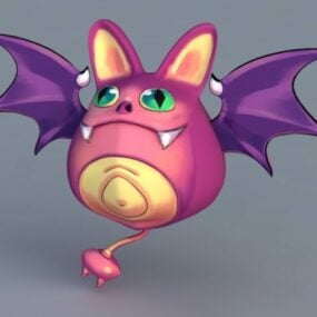Cute Cartoon Bat 3d model