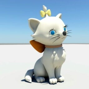 گربه کارتونی ناز مدل سه بعدی