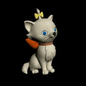 Personagem bonito gato de desenho animado modelo 3d