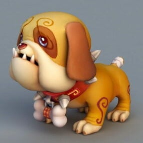 Modelo 3d de personaje de perro de dibujos animados lindo