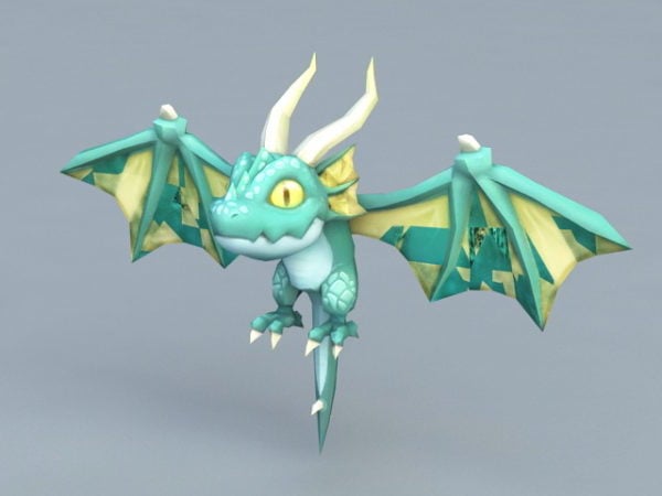 Cute Cartoon Dragon Free 3d Model - .Max, .Vray - Open3dModel