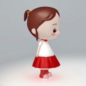 Leuk Cartoon meisje 3D-model