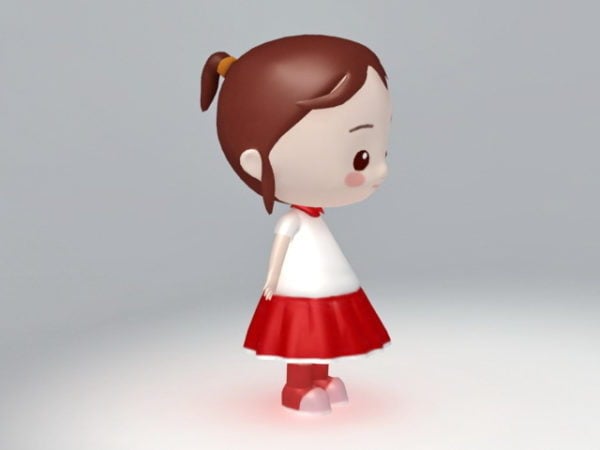 Cute Cartoon Girl Free 3d Model - .Ma, Mb - Open3dModel