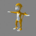 Cute Cartoon Monkey Character
