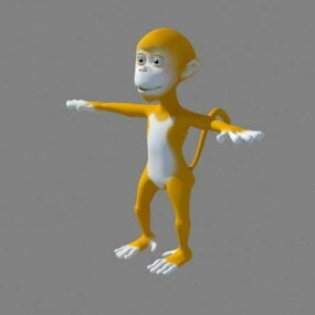 Søt tegneserie Monkey Character 3d-modell