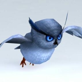 3D модель персонажа милой мультяшной совы