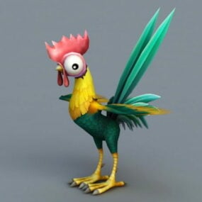 Cute Cartoon Rooster 3d model