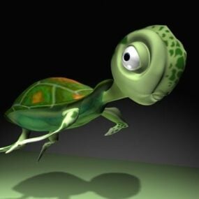 Roztomilý kreslený 3D model želvy