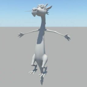 Modelo 3d del personaje de armadura de dragón.