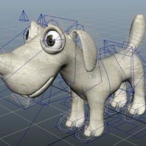 Niedliches Hunde-Rig-3D-Modell