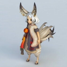 Roztomilý 3D model Fox Girl
