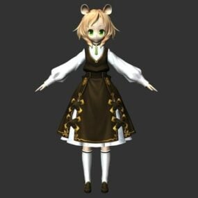 Niedliches Loli-Girl-Charakter-3D-Modell