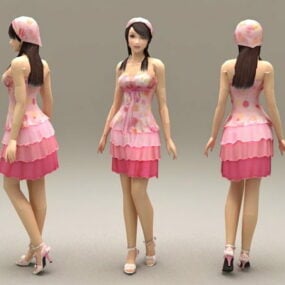 Süßes Preppy Girl 3D-Modell