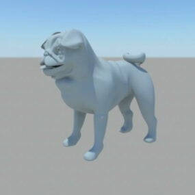 Niedliches Mops-3D-Modell