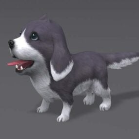 Mô hình hoạt hình chú chó con dễ thương 3d