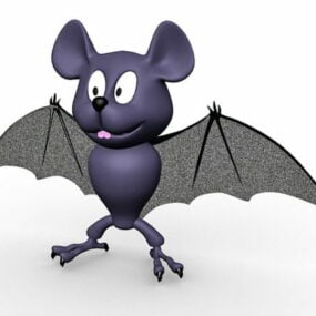 Modelo 3d de desenho animado de morcego fofo