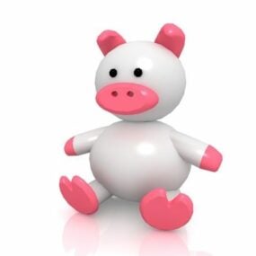 可爱的卡通小猪玩具3d模型