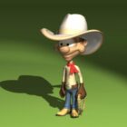 Niedliche Cowboy Zeichentrickfigur