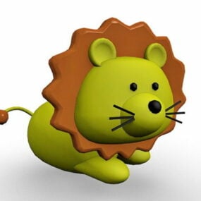 Søt tegneserie løvekarakter 3d-modell