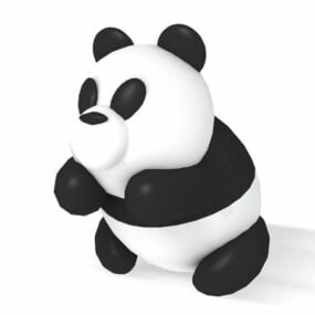 Søt tegneserie Panda 3d-modell