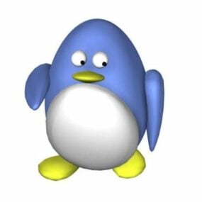 Model 3d Mainan Penguin Kartun Comel