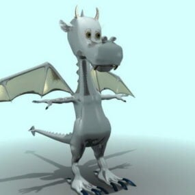कार्टून प्यारा ड्रैगन 3डी मॉडल