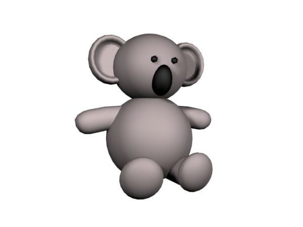 Cute Grizzly Bear Toy Free 3d Model - .Max, .Vray - Open3dModel