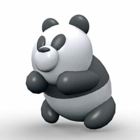 Cute Panda Cartoon Character 3d model