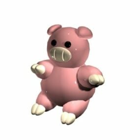 Cute Pink Pig Toy 3d model