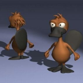 Personnage de dessin animé mignon d'ornithorynque modèle 3D
