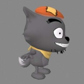 Karakter Cute Wolf Anime 3D-model