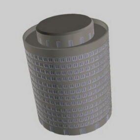 Cylinderbyggnadsarkitektur 3d-modell