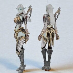 نموذج Dark Elf أنثى المحارب 3D